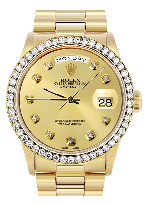 rolex day date with diamond bezel|Rolex presidential 40mm diamond bezel.